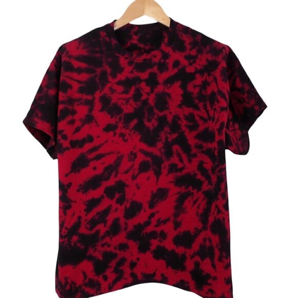 Manacotti Tops - Manacotti Red/Black tye die tshirt